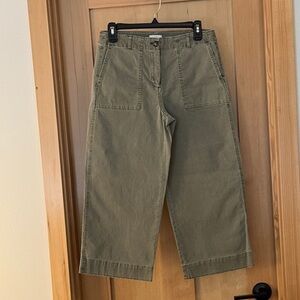 J. Jill Khaki Wide-Leg Cropped Pants